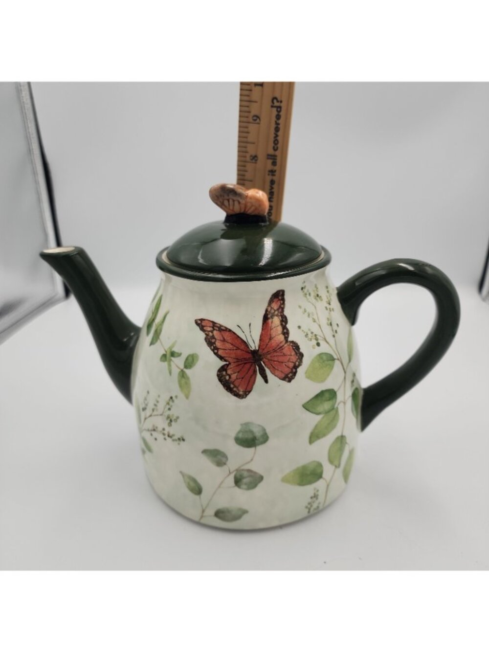 Cracker Barrel Nature Susan Winget Teapot Tea Pot Butterfly Plants Ceramic - Picture 5 of 5